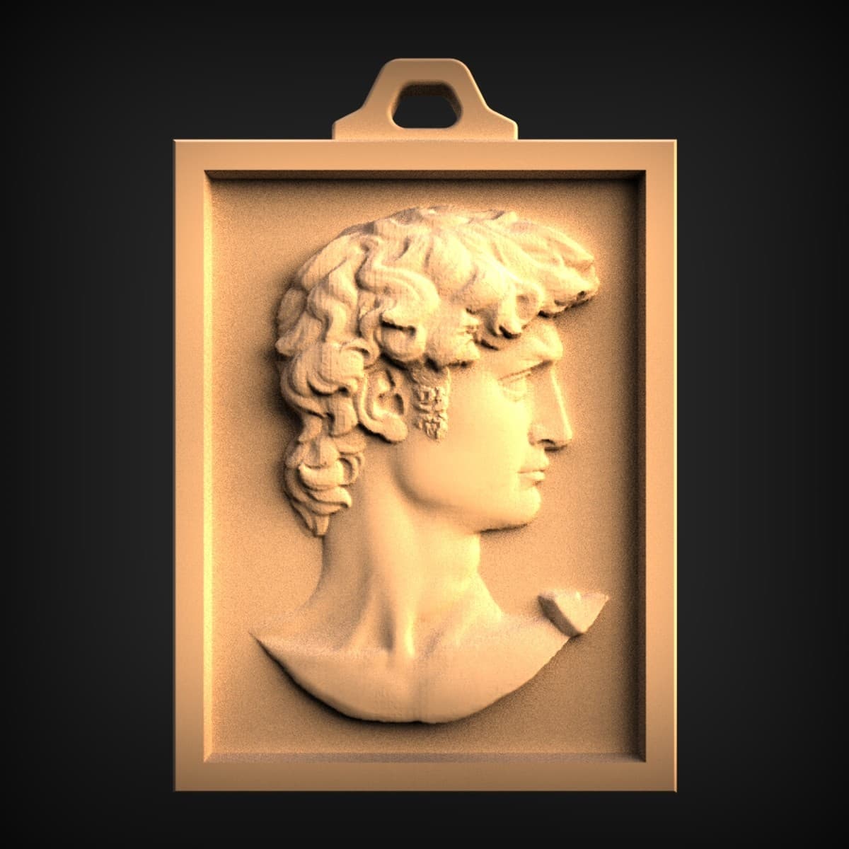 Classical Profile Cameo Pendant Plaque