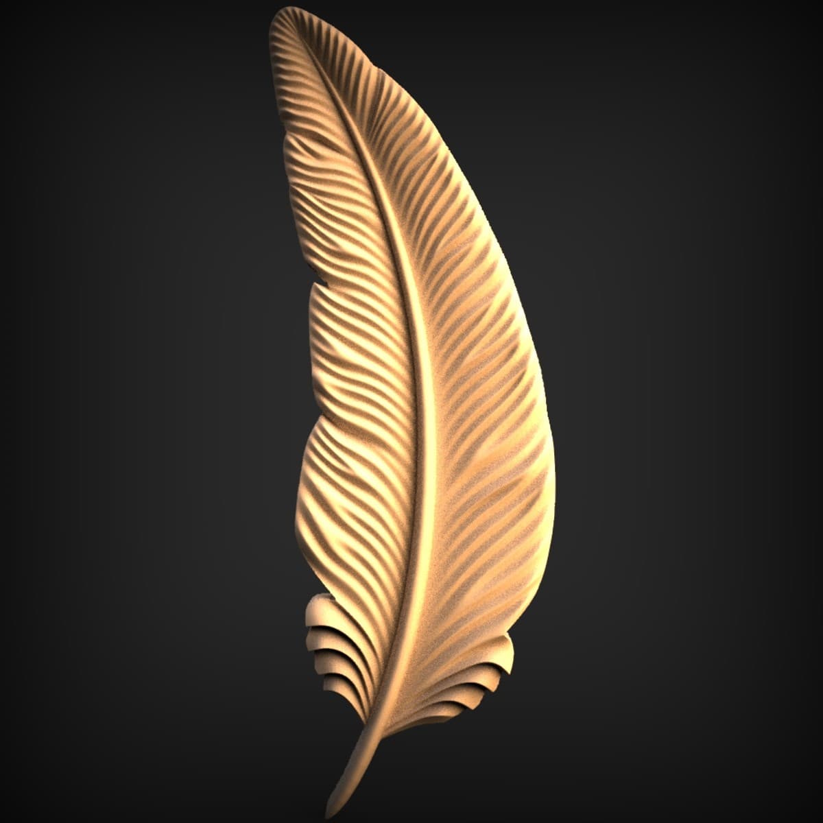 Single Curved Feather Wall Relief