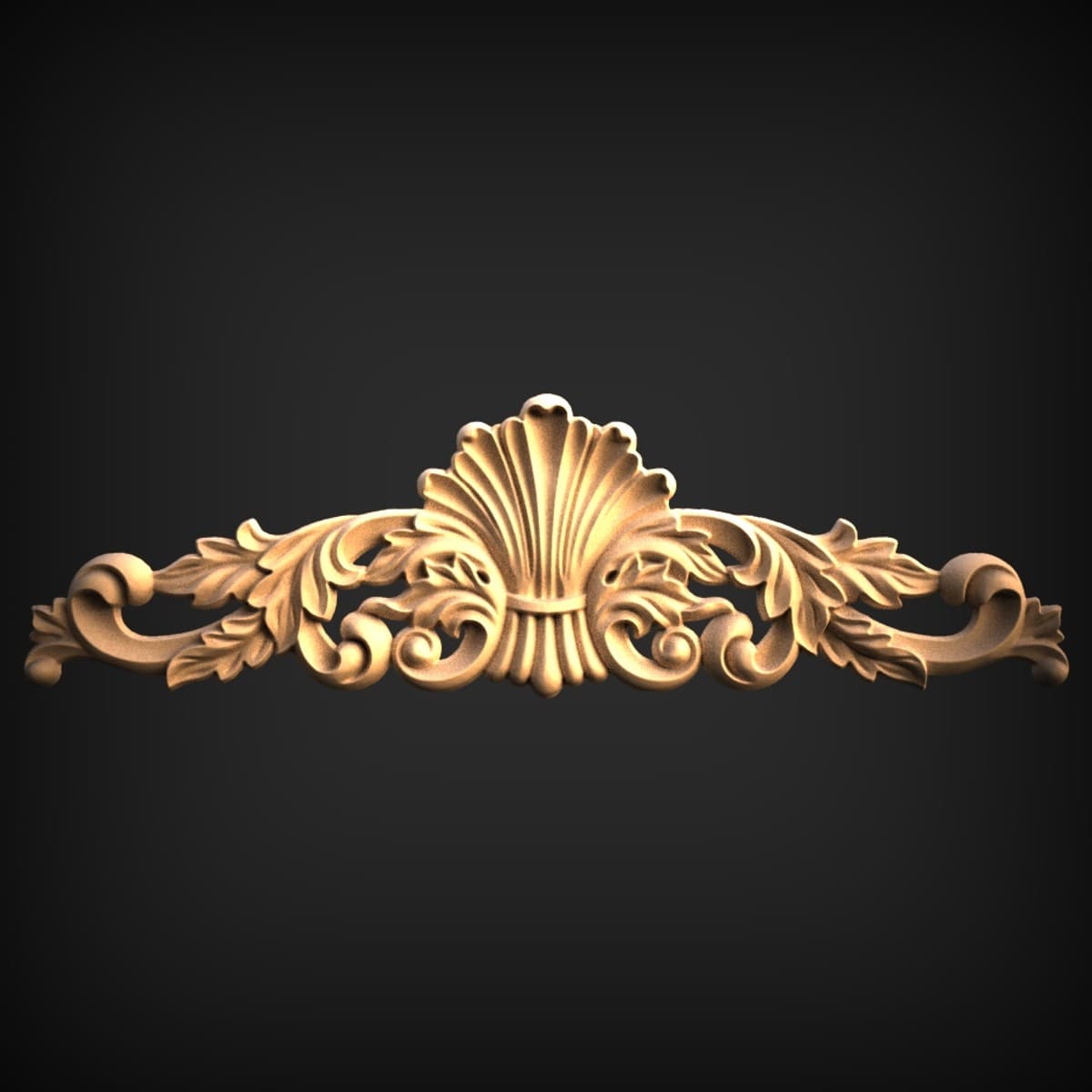 Scallop Shell Acanthus Crest