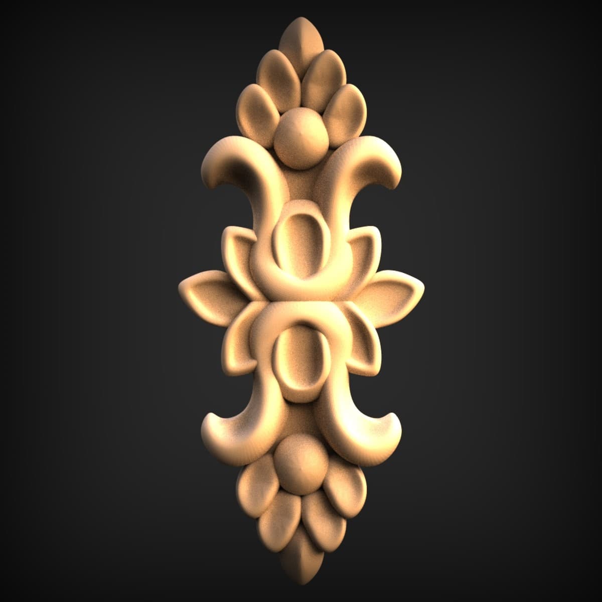 Symmetrical Petal And Scroll Drop Onlay
