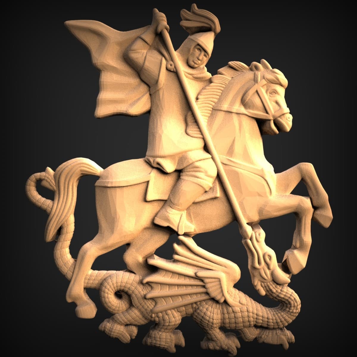 Saint George Slaying Dragon Plaque