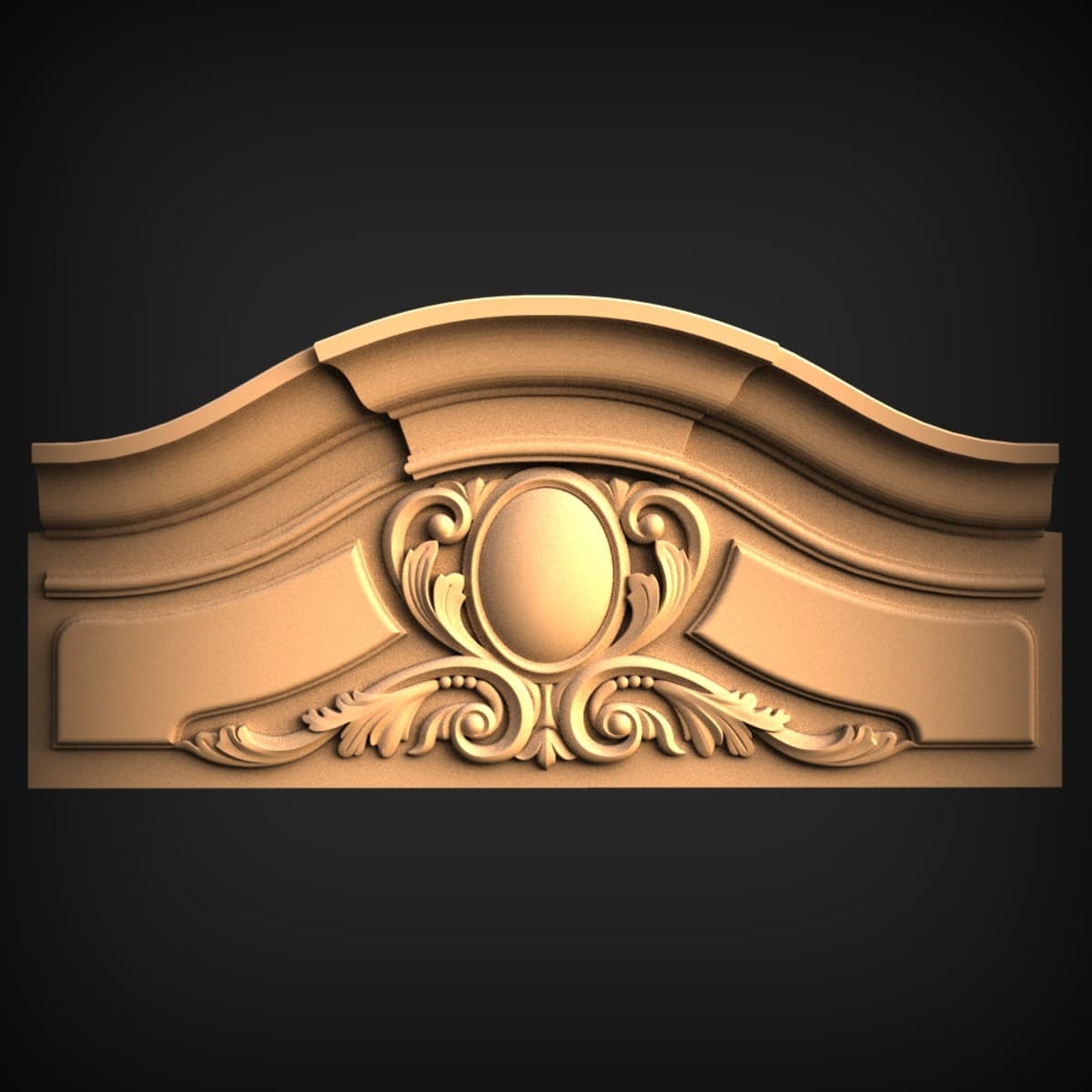 Arched Cartouche Furniture Crest