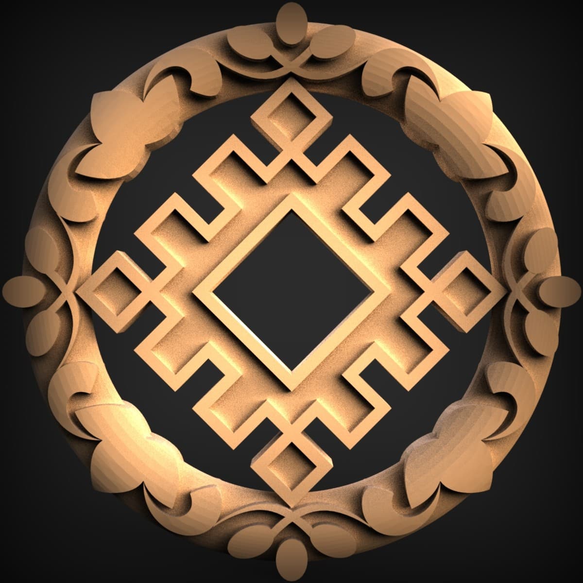 Folk Geometric Lattice Roundel