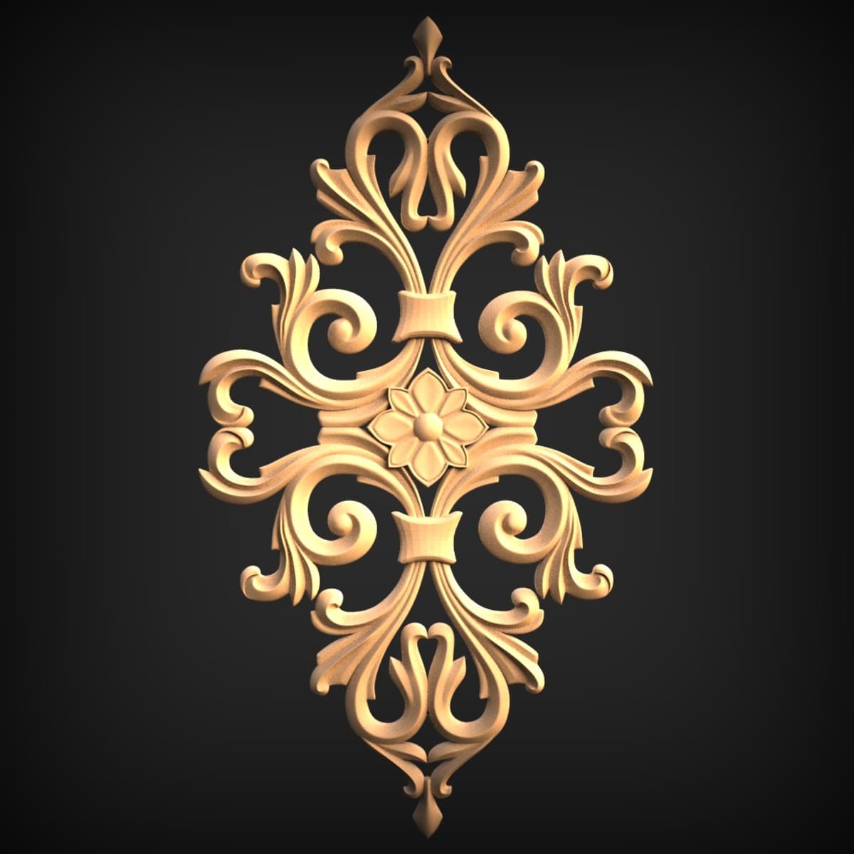 Acanthus Scroll Lozenge Onlay