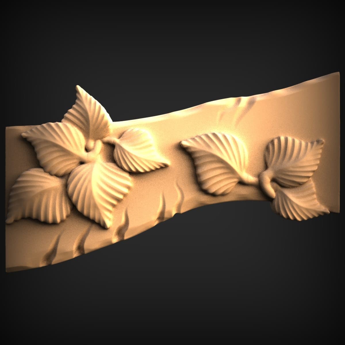 Wind-Blown Leaf Relief Frieze
