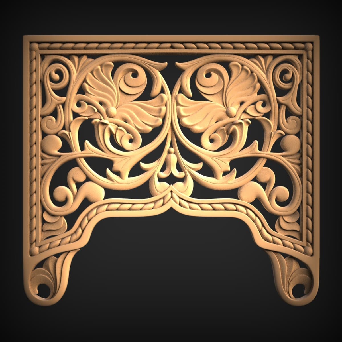 Rope-Bordered Acanthus Bracket Panel