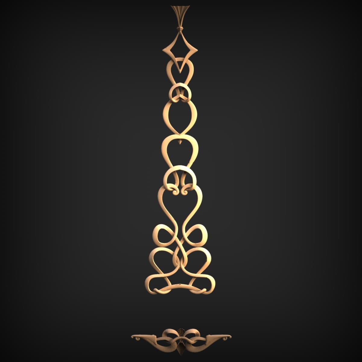 Interlaced Ribbon Fretwork Drop
