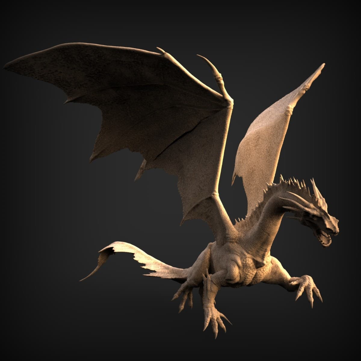 Wings-Spread Roaring Dragon Sculpt
