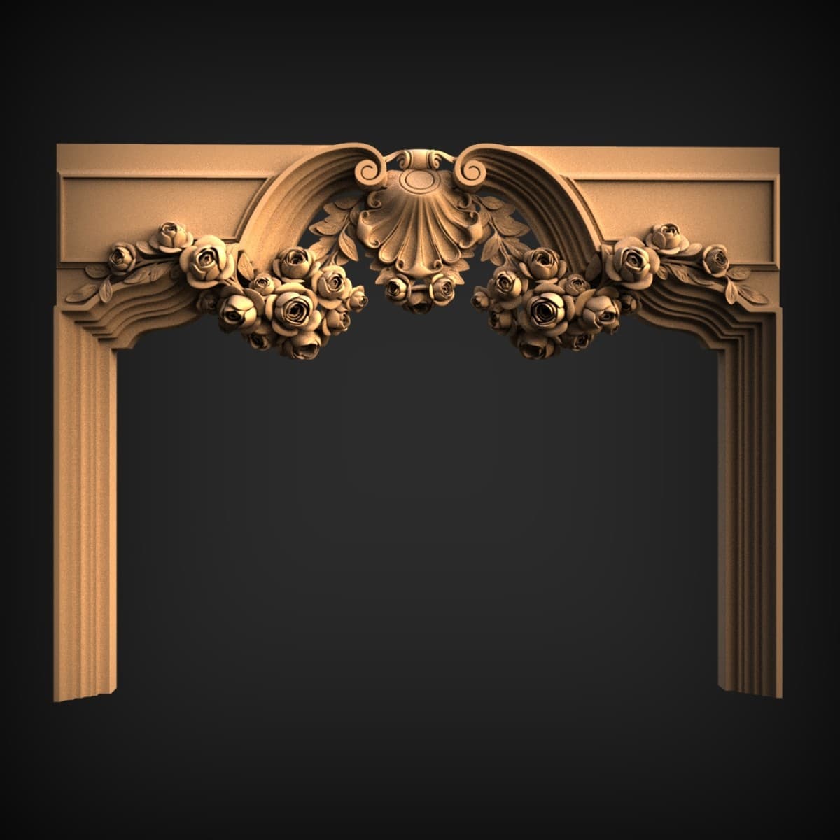 Rose Garland Arched Crown Surround