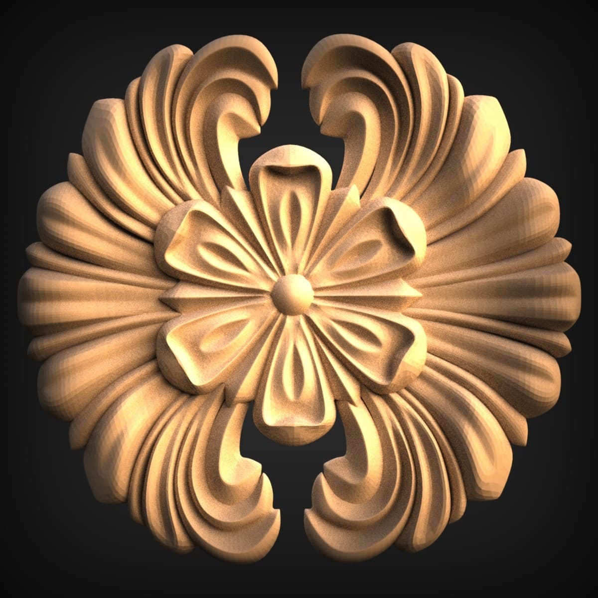 Acanthus Floral Rosette Medallion