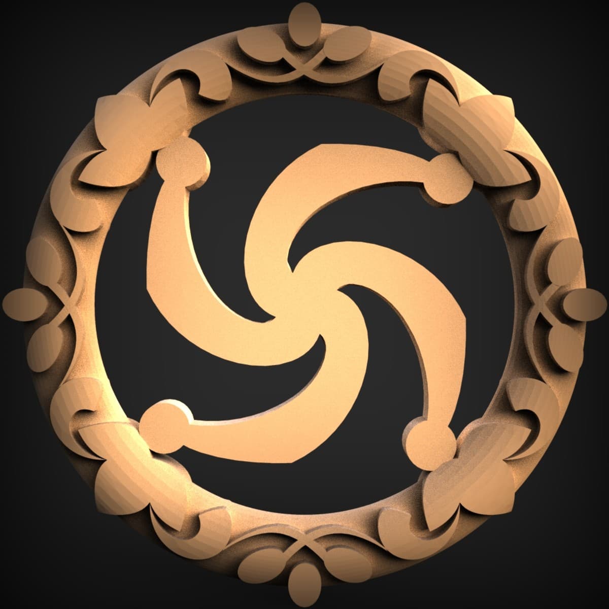 Six-Blade Swirl Openwork Medallion