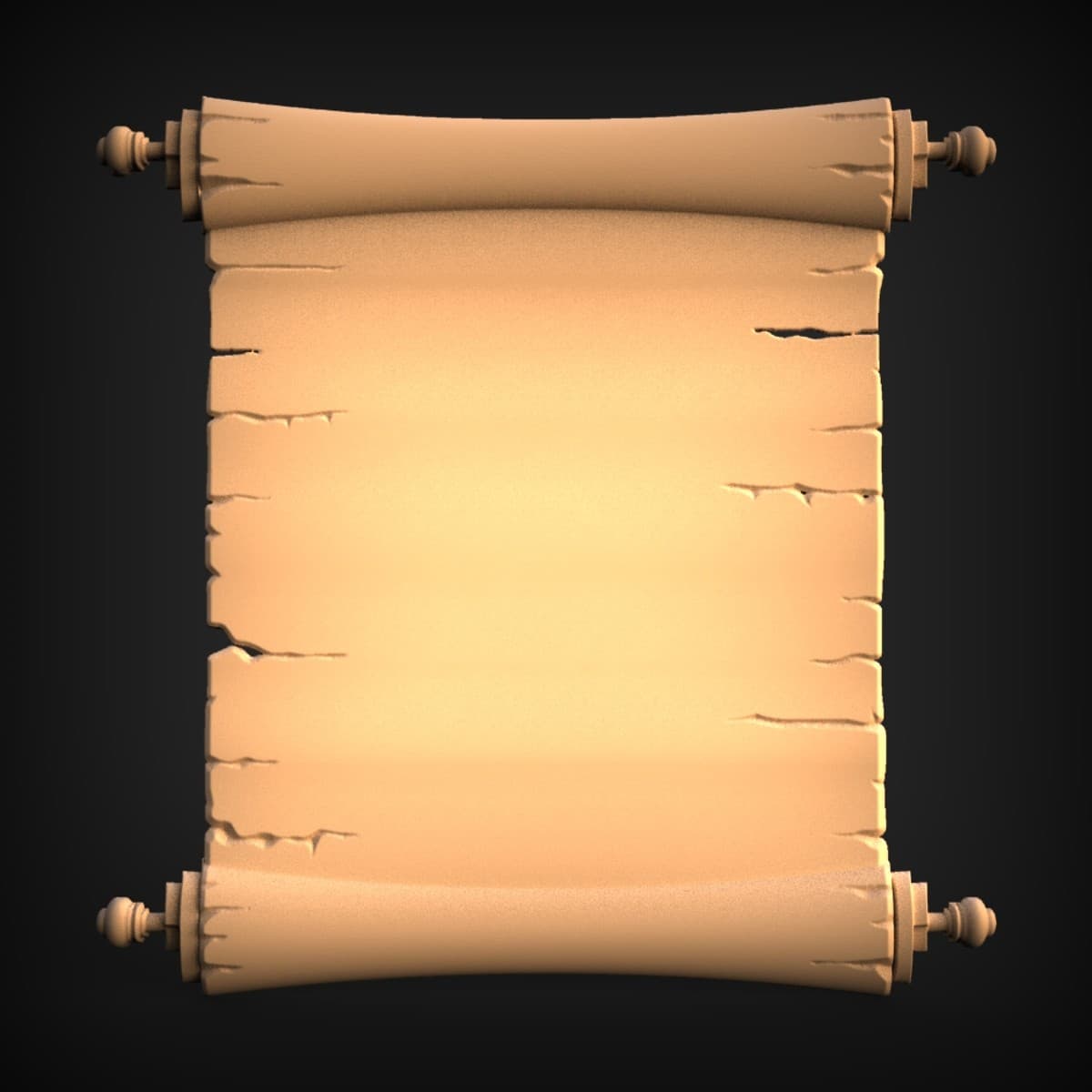 Weathered Blank Parchment Scroll