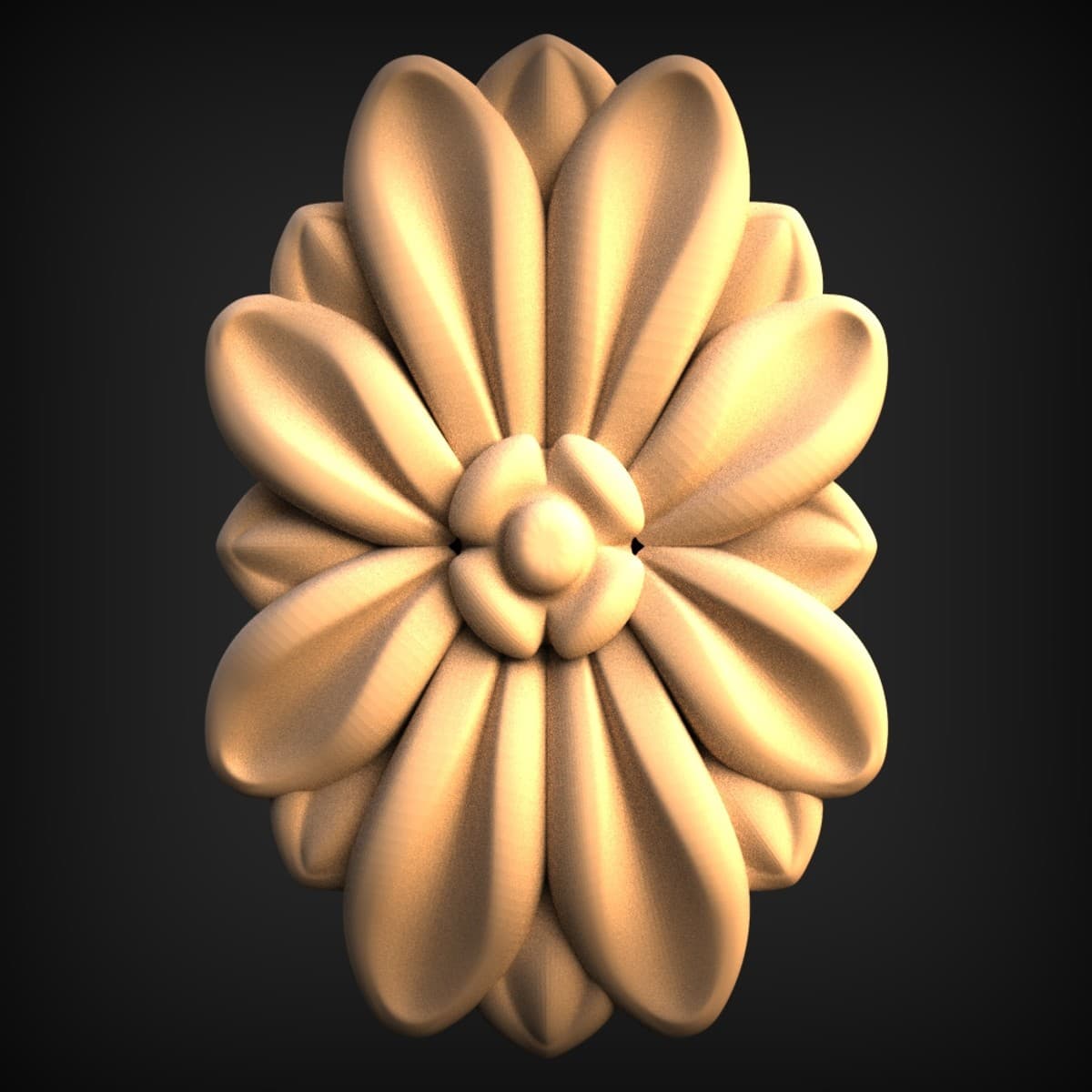 Layered Petal Rosette Appliqué