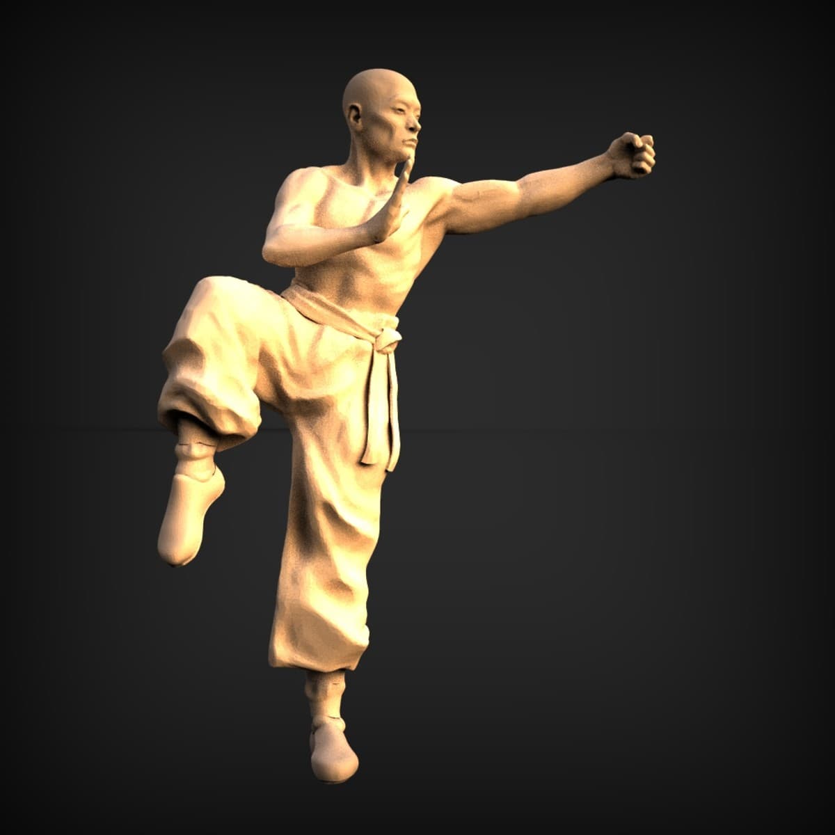 Leaping Shaolin Kung Fu Monk