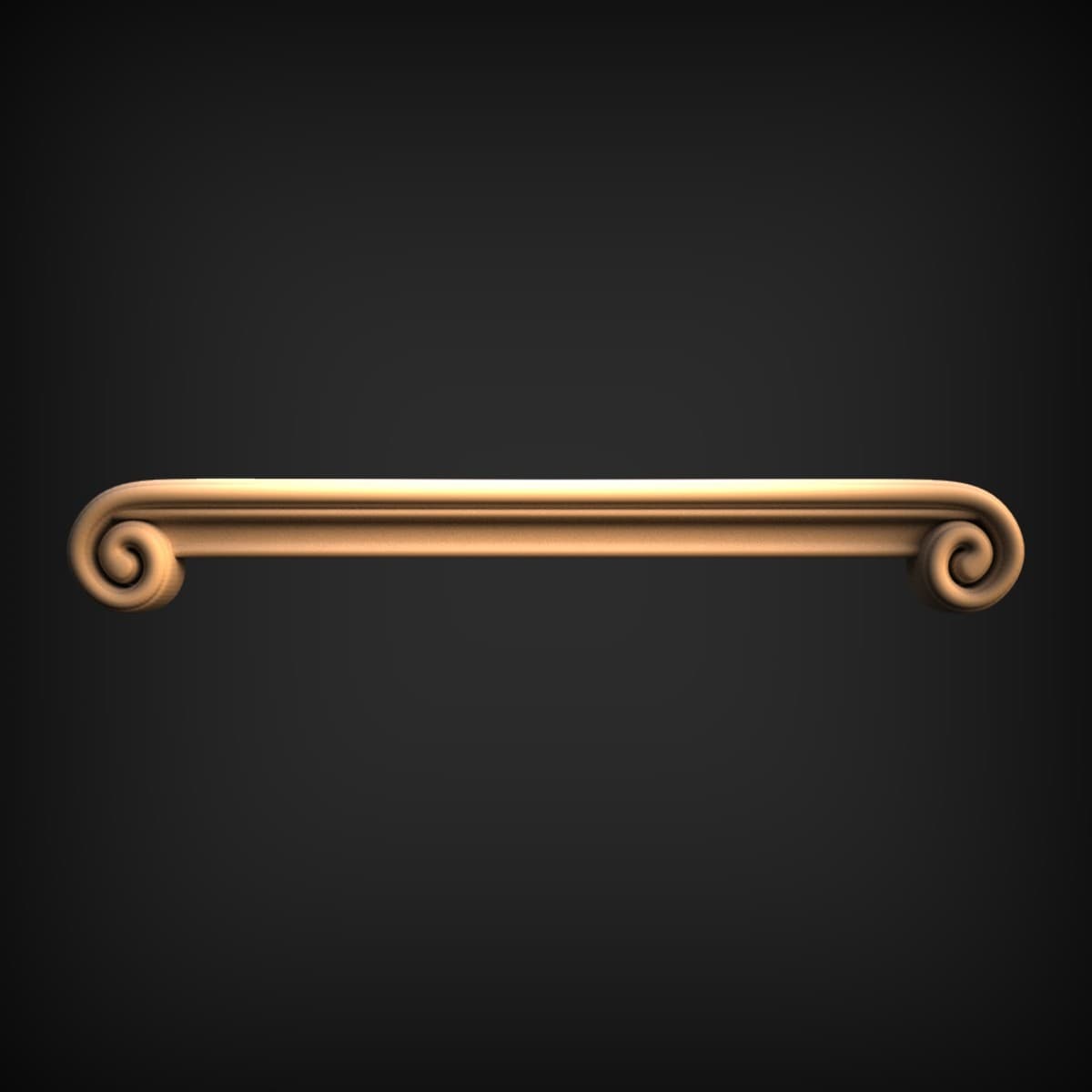 Scroll-End Reeded Rail Moulding