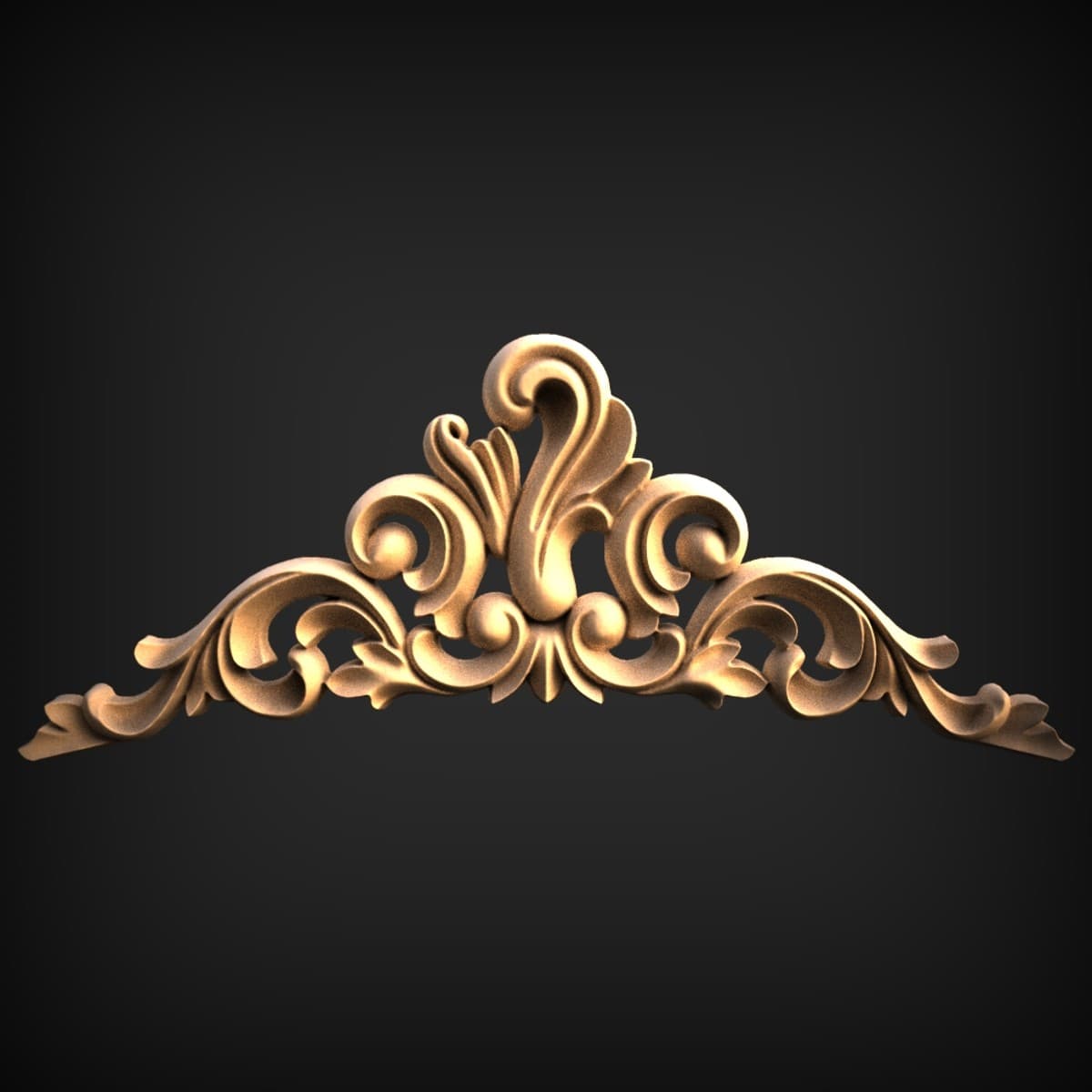 Wide Acanthus Pediment Crest