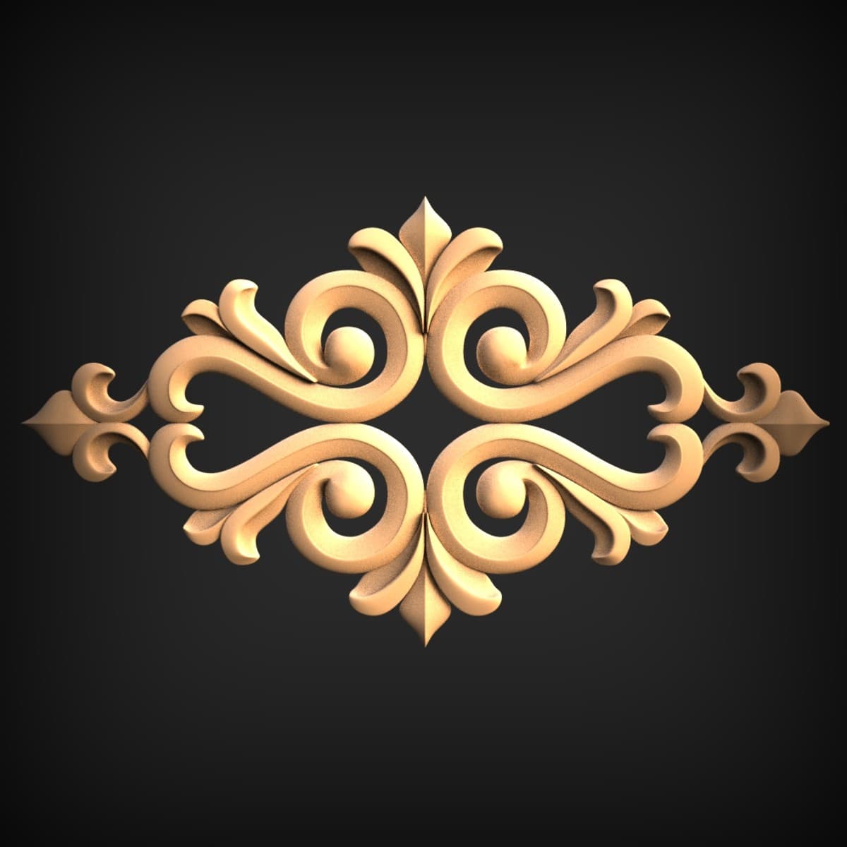 Mirrored Scrollwork Diamond Cartouche