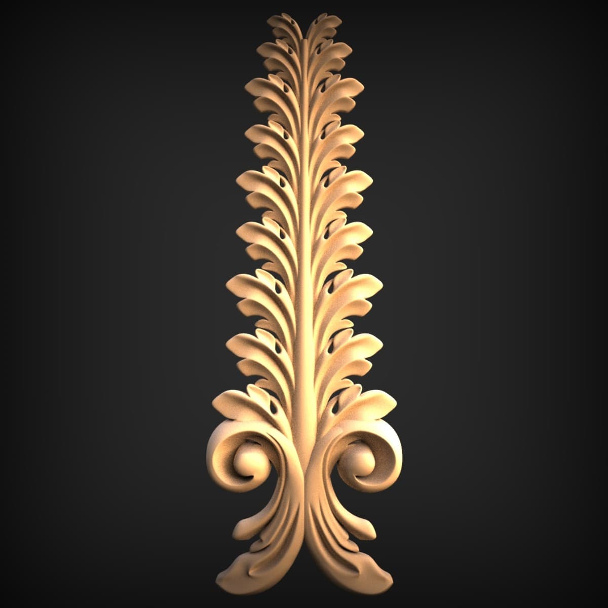 Flame Acanthus Leaf Onlay