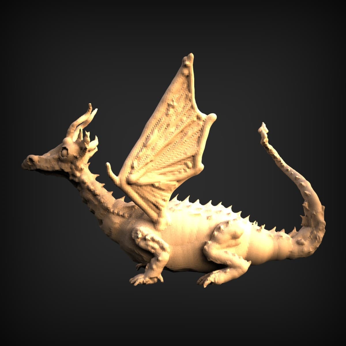 Prowling Winged Dragon Figure