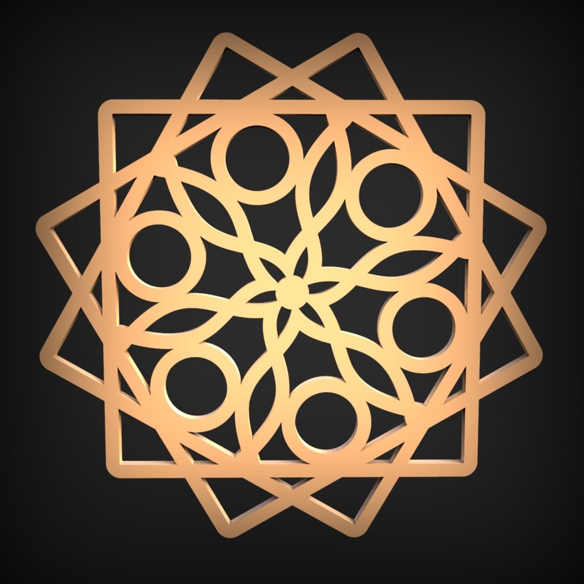 Moorish Star Openwork Fretwork Panel