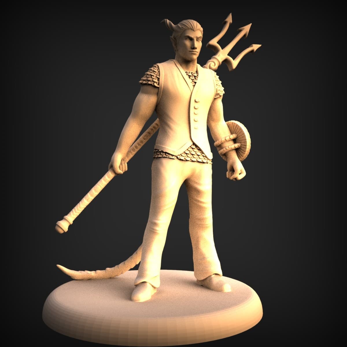 Tiefling Trident Rogue Miniature