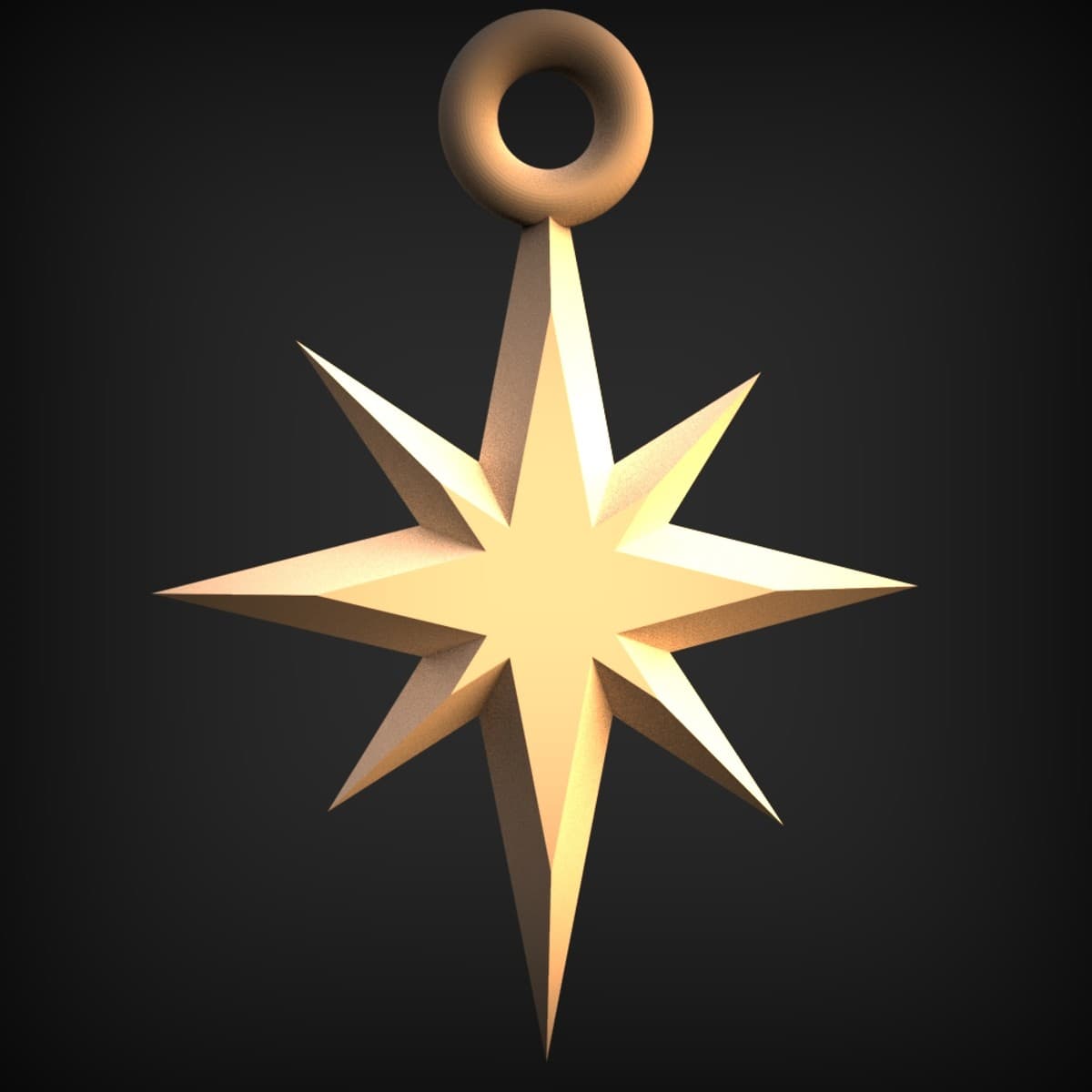 Faceted Eight-Point Star Ornament