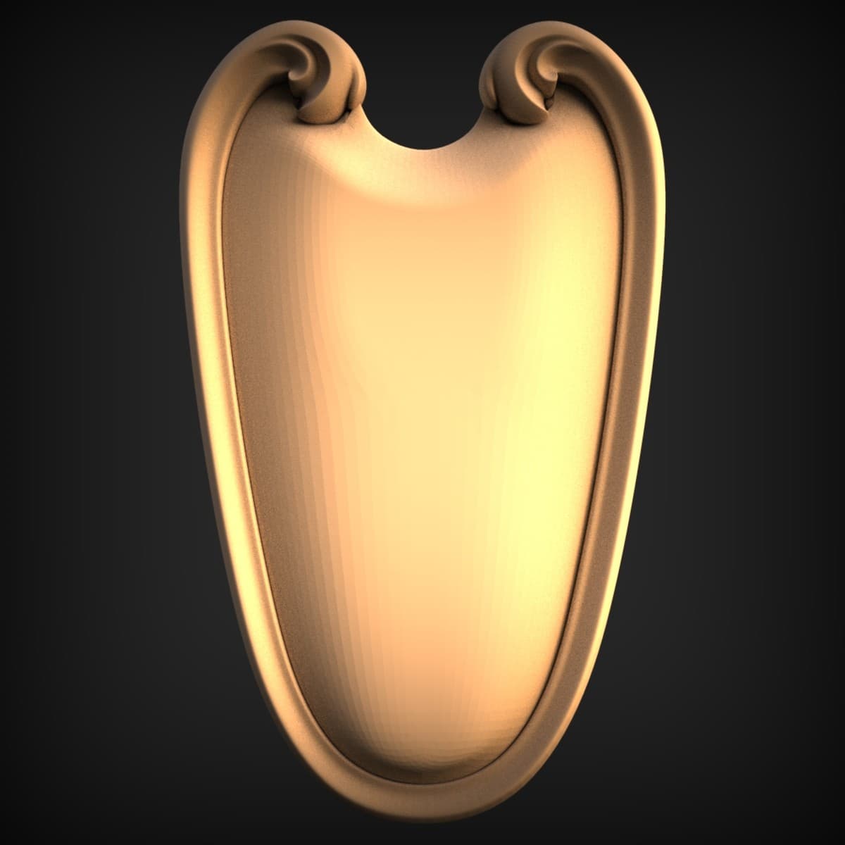 Blank Heraldic Shield Nameplate