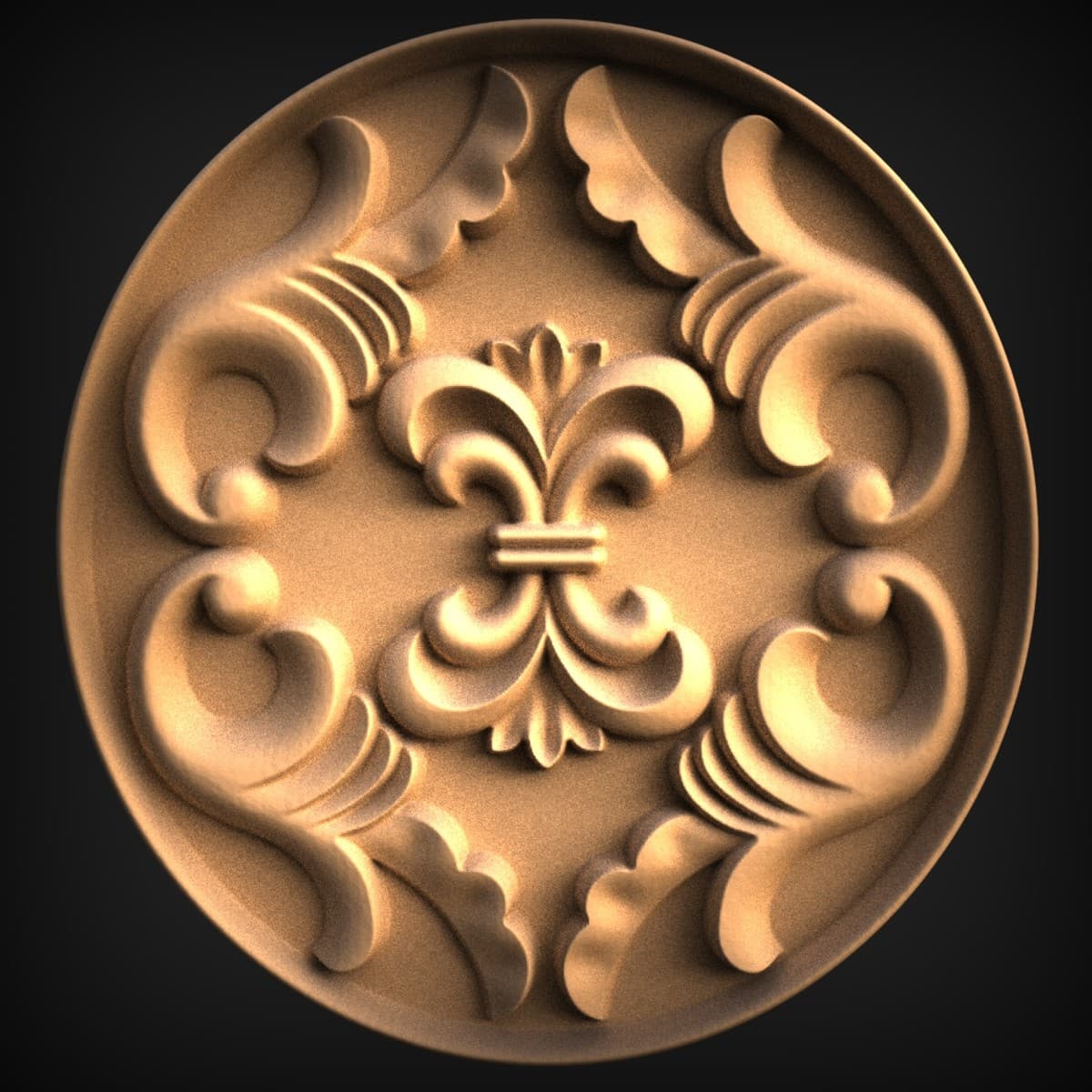 Fleur-de-Lis Scrollwork Roundel