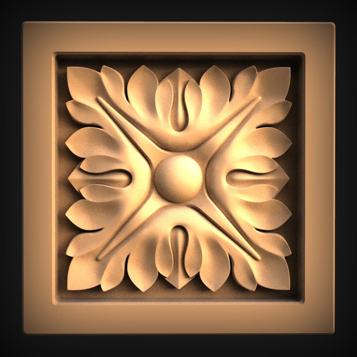 Four-Leaf Acanthus Rosette Panel