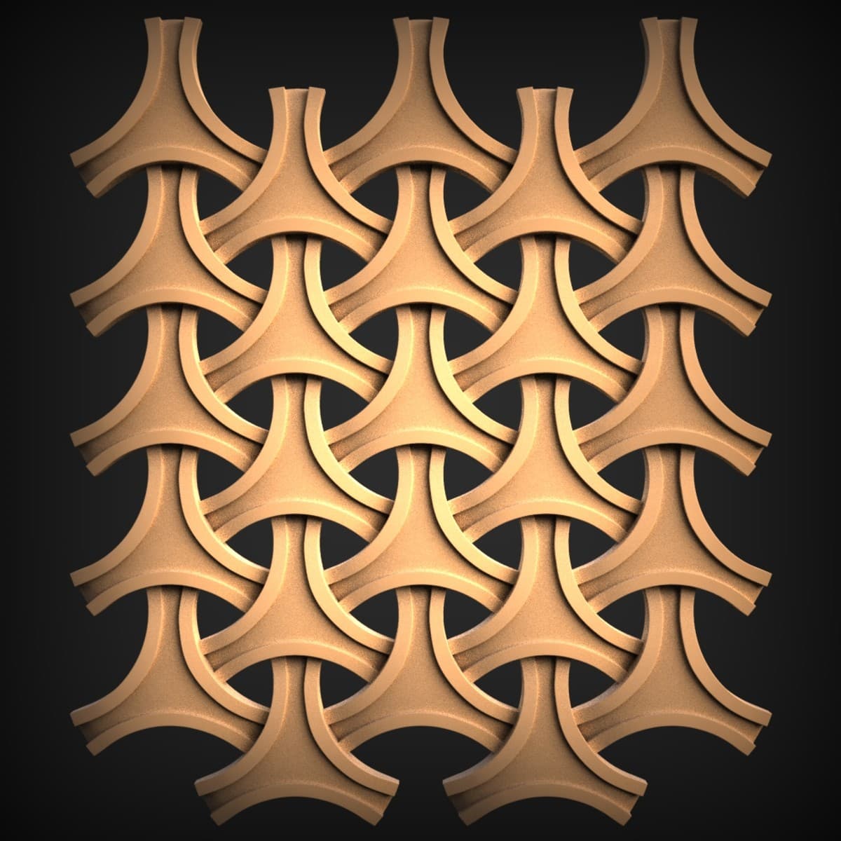 Interlaced Basket-Weave Lattice Panel