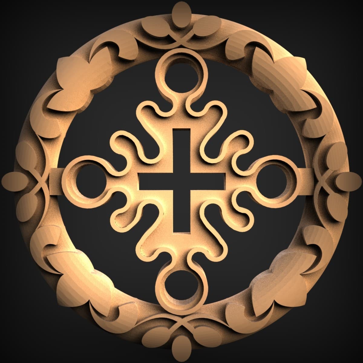 Wreathed Cross Openwork Roundel