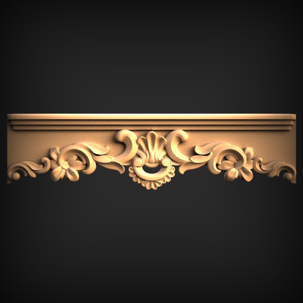Baroque Shell Crest Pediment