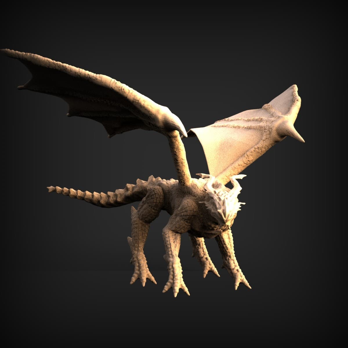 Spread-Wing Perched Wyvern