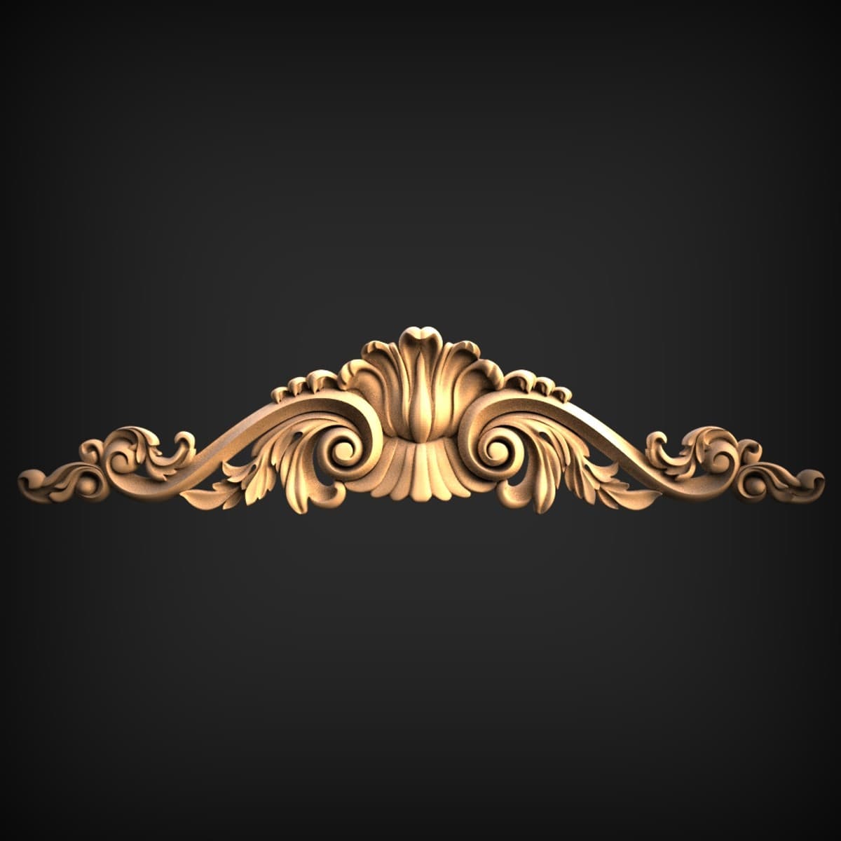 Palmette Crown Pediment Onlay