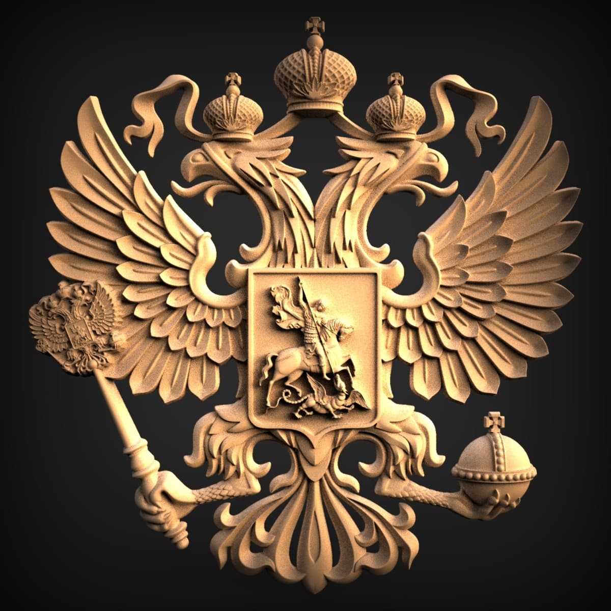 Double-Headed Eagle Coat Of Arms Relief
