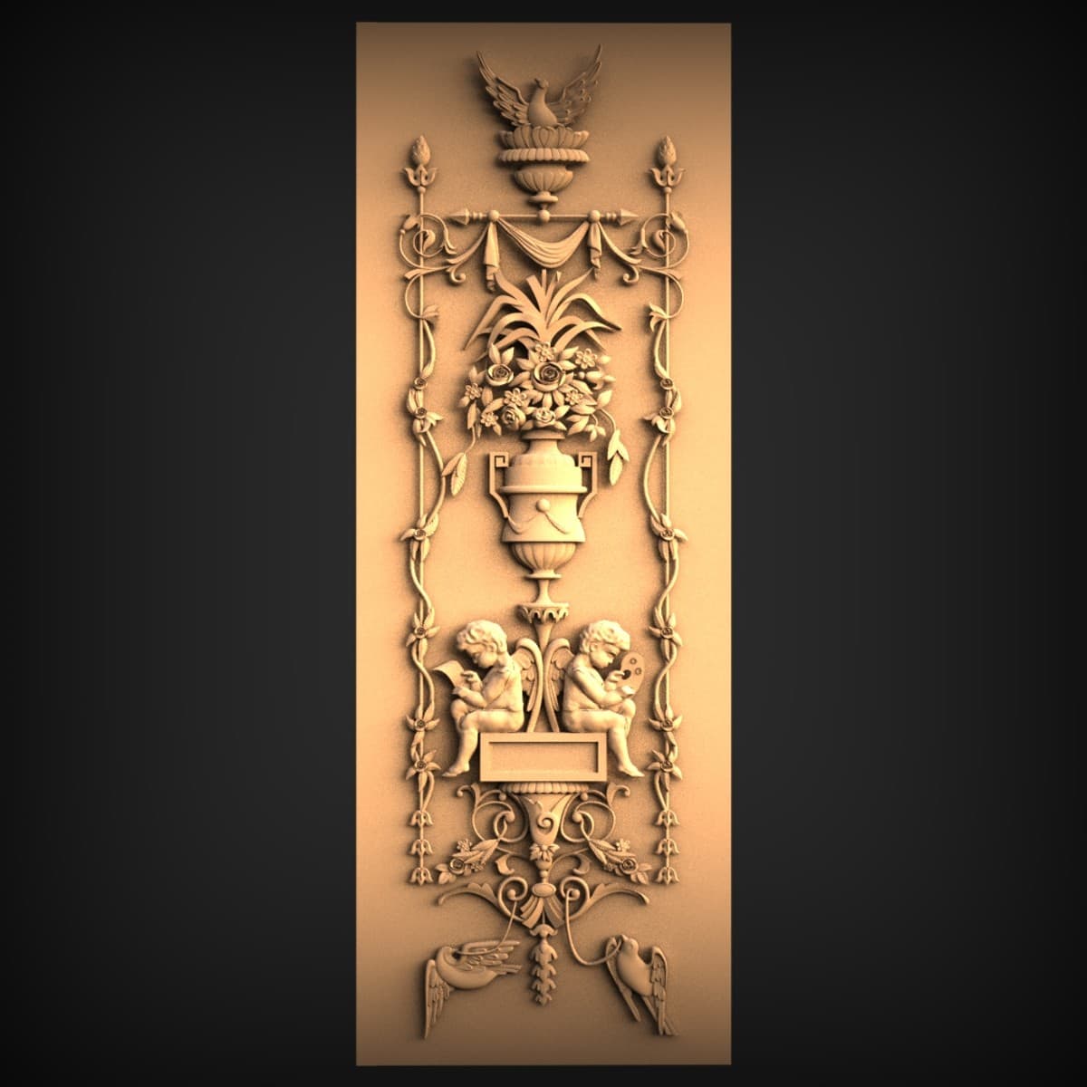 Putti And Urn Ornamental Panel