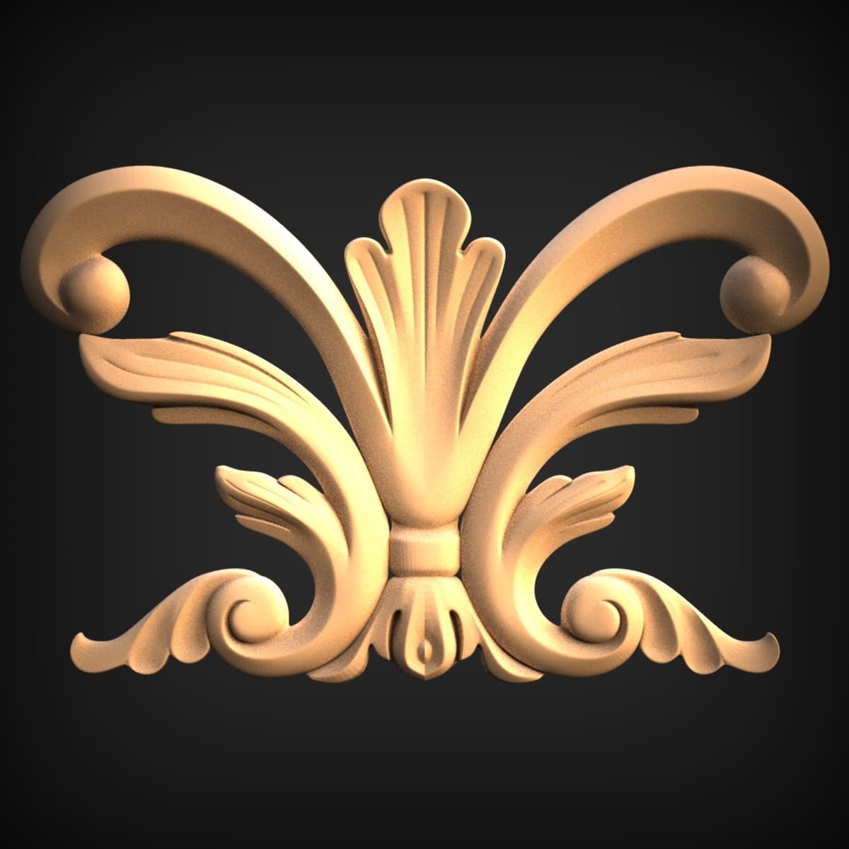 Winged Palmette Scroll Onlay