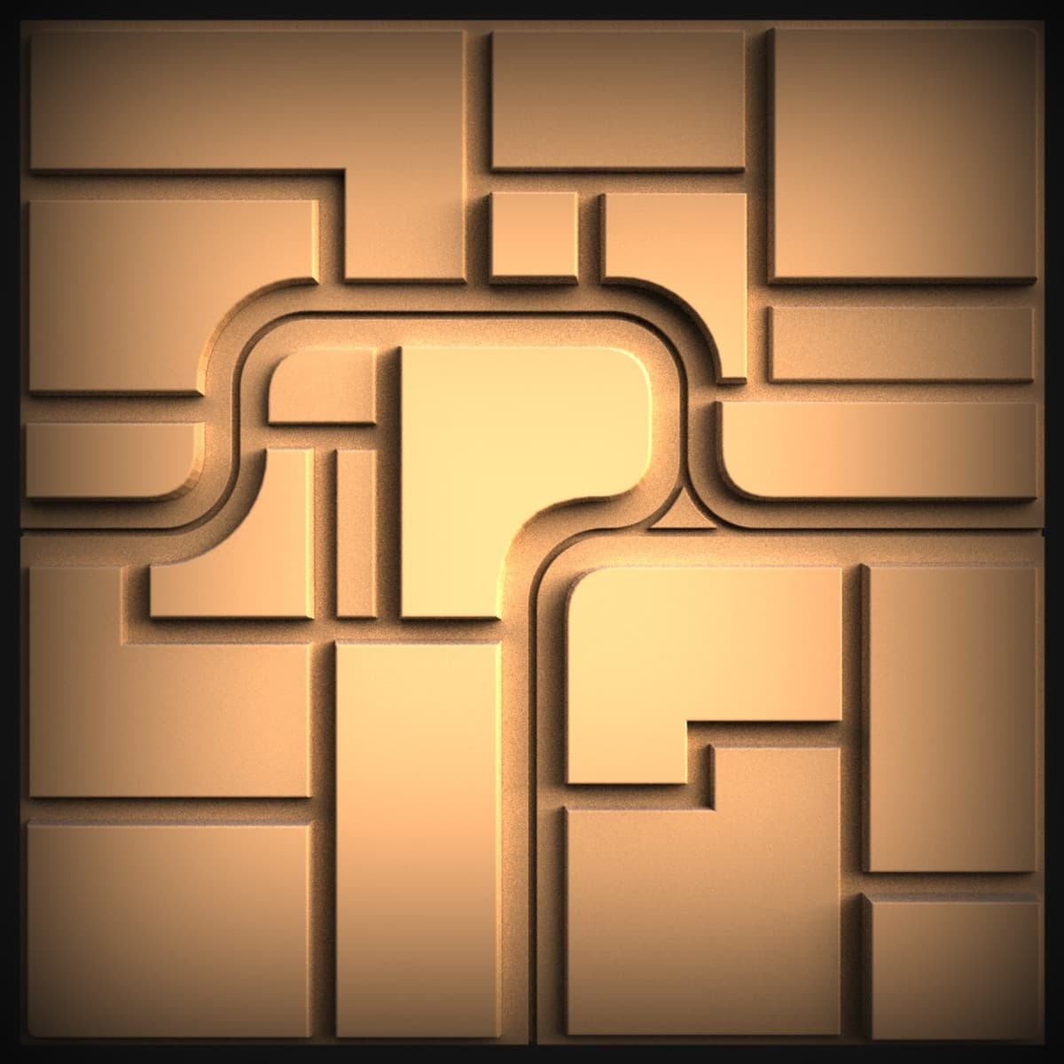 Circuit-Maze Geometric Relief Tile
