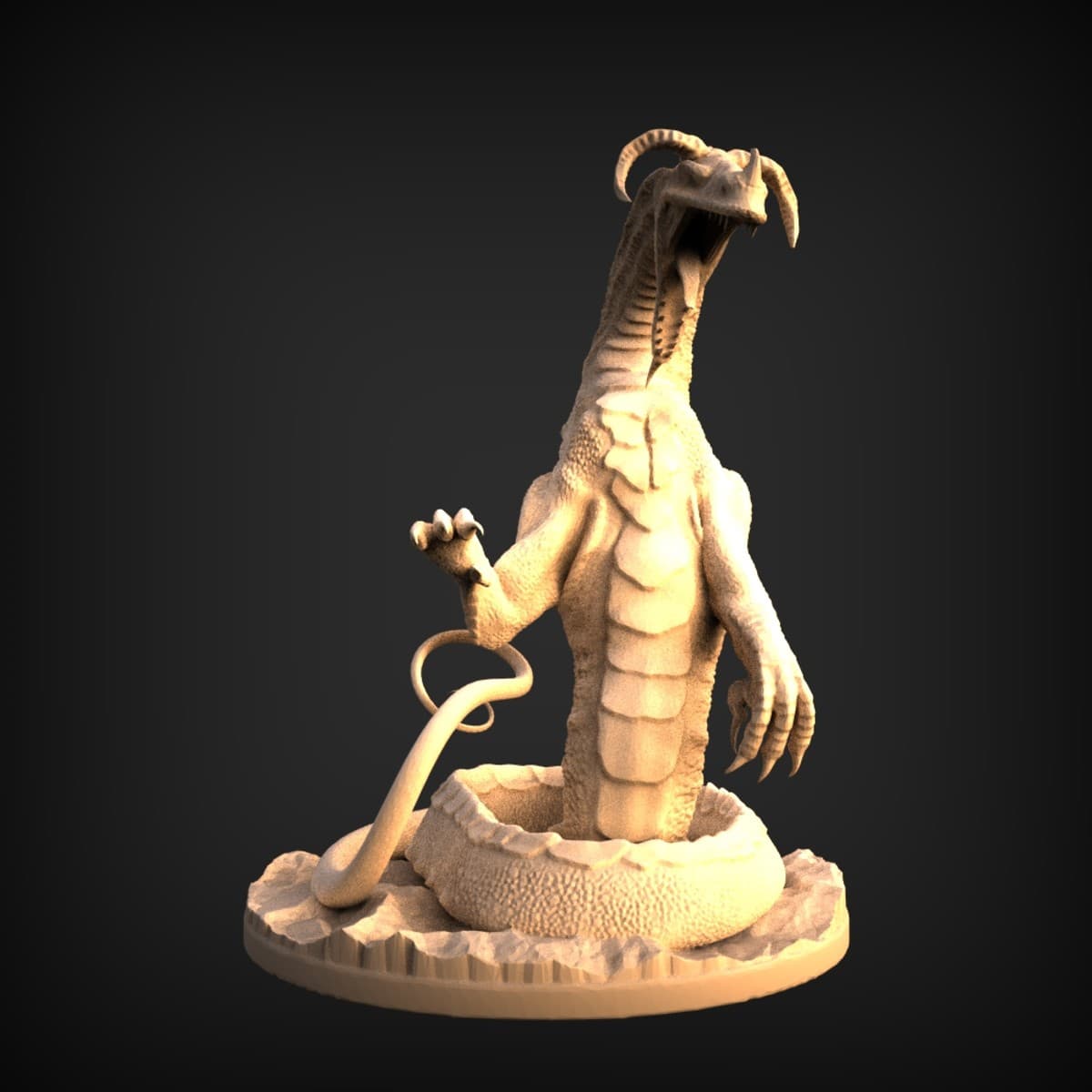 Rearing Serpent Demon Miniature
