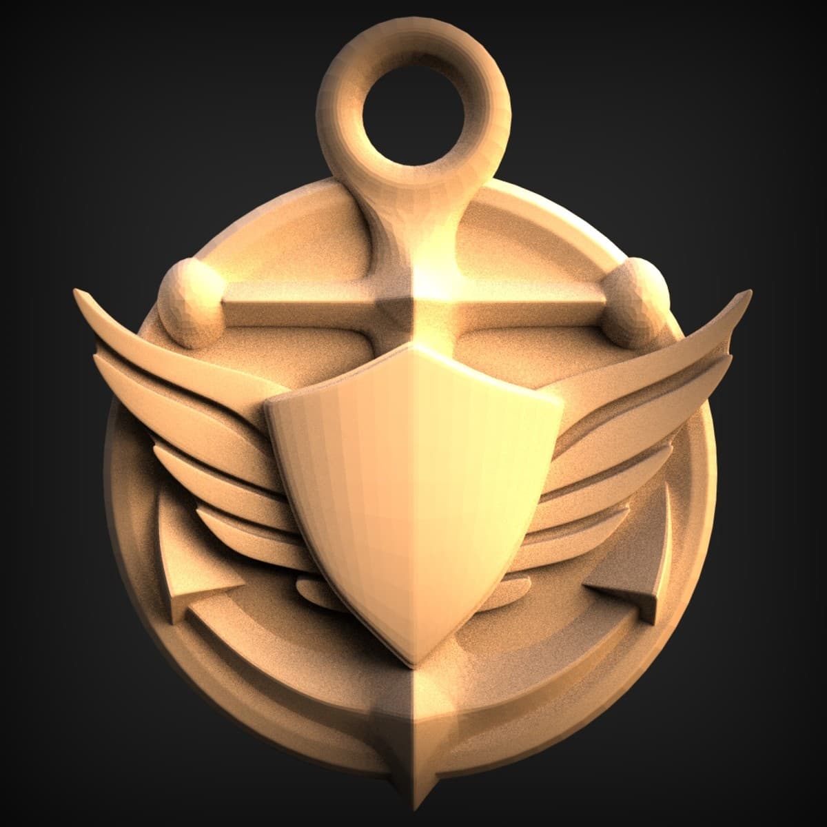 Winged Anchor Heraldic Badge
