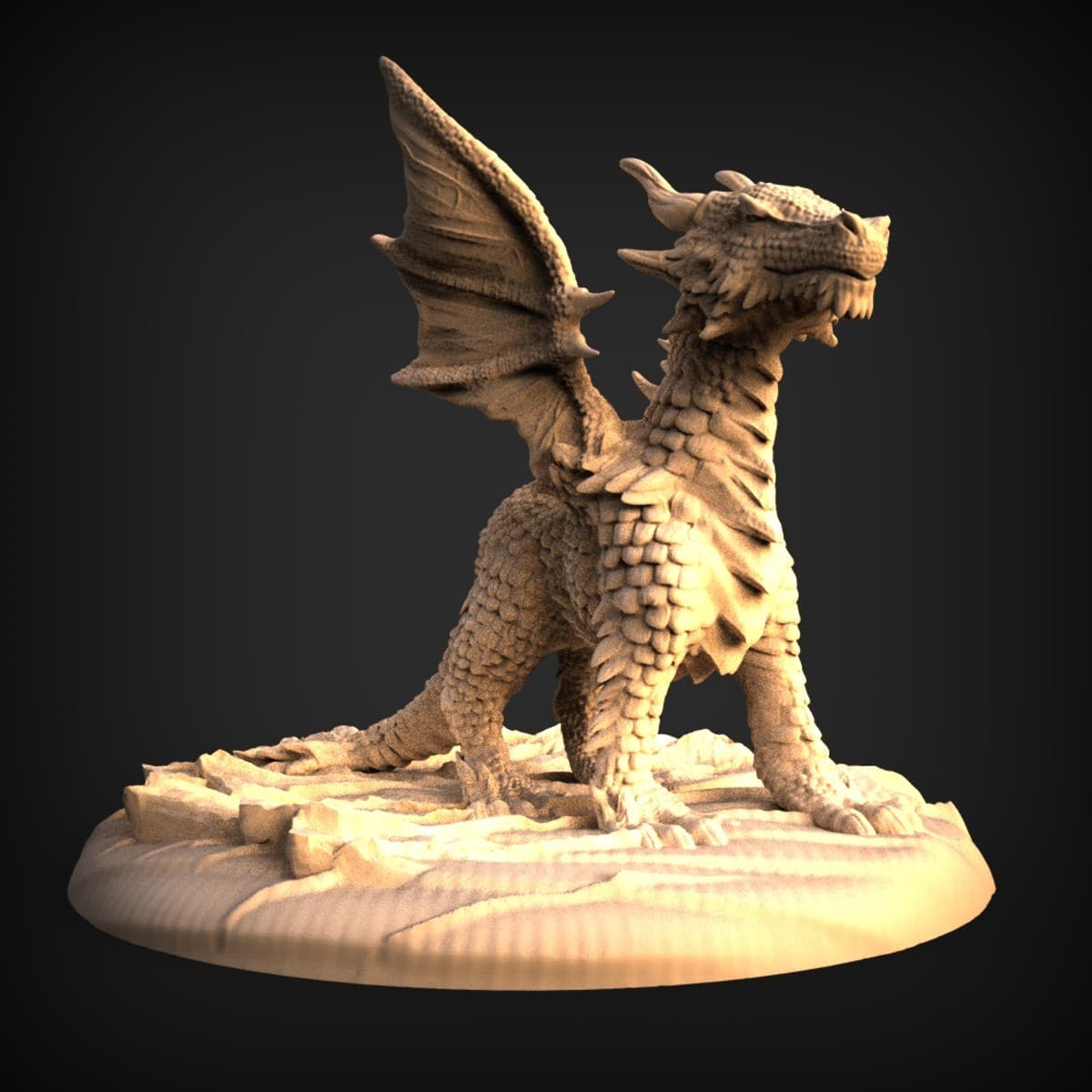 Perched Winged Dragon Statue