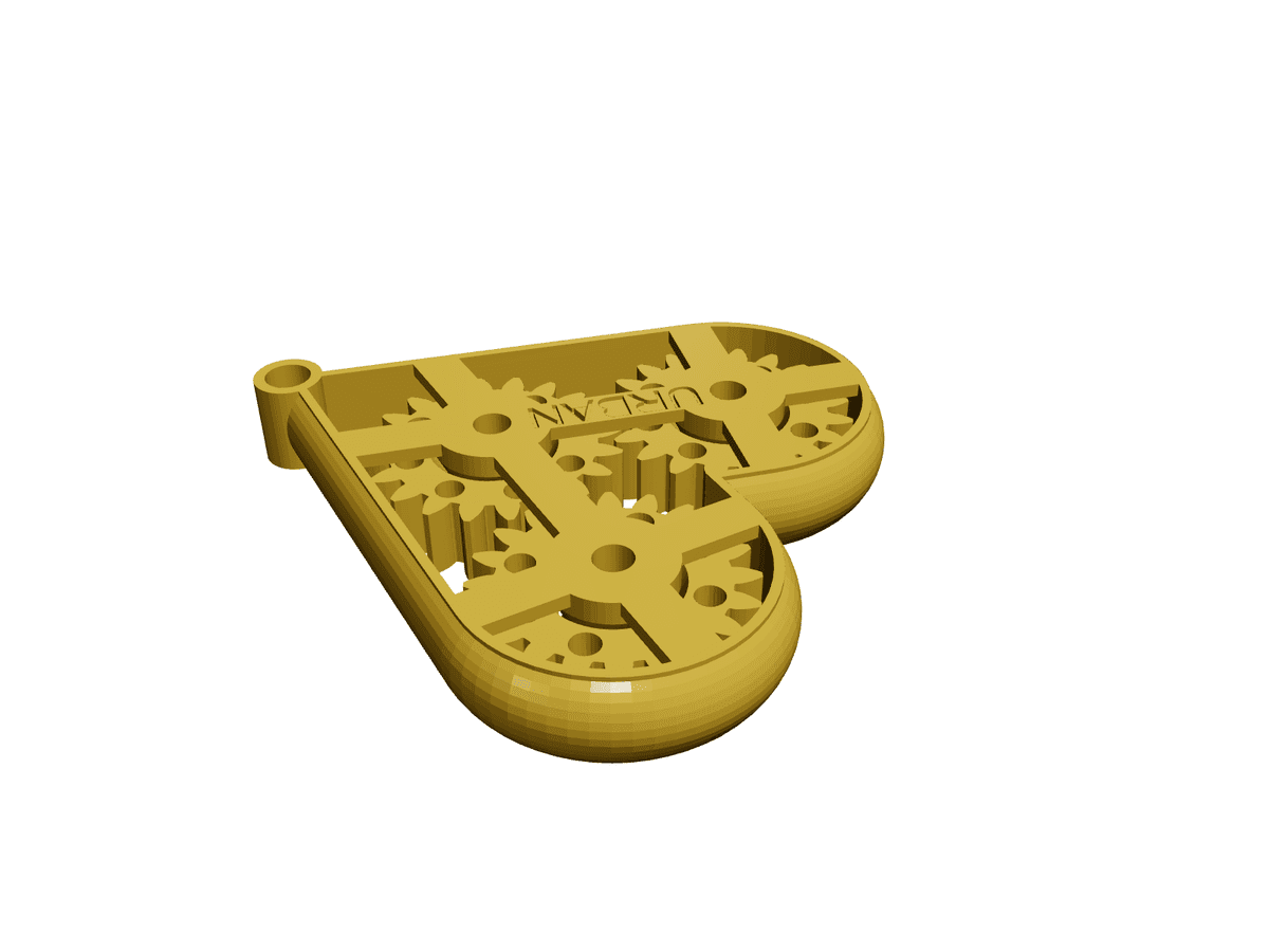 Geared Heart Single Print with Moving Parts Last Minute Gift