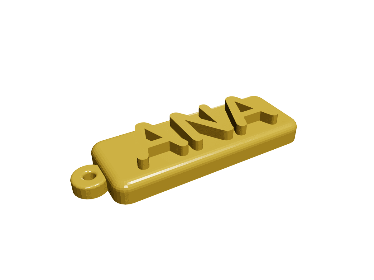 Ana Name Keyring with Raised Block Letters