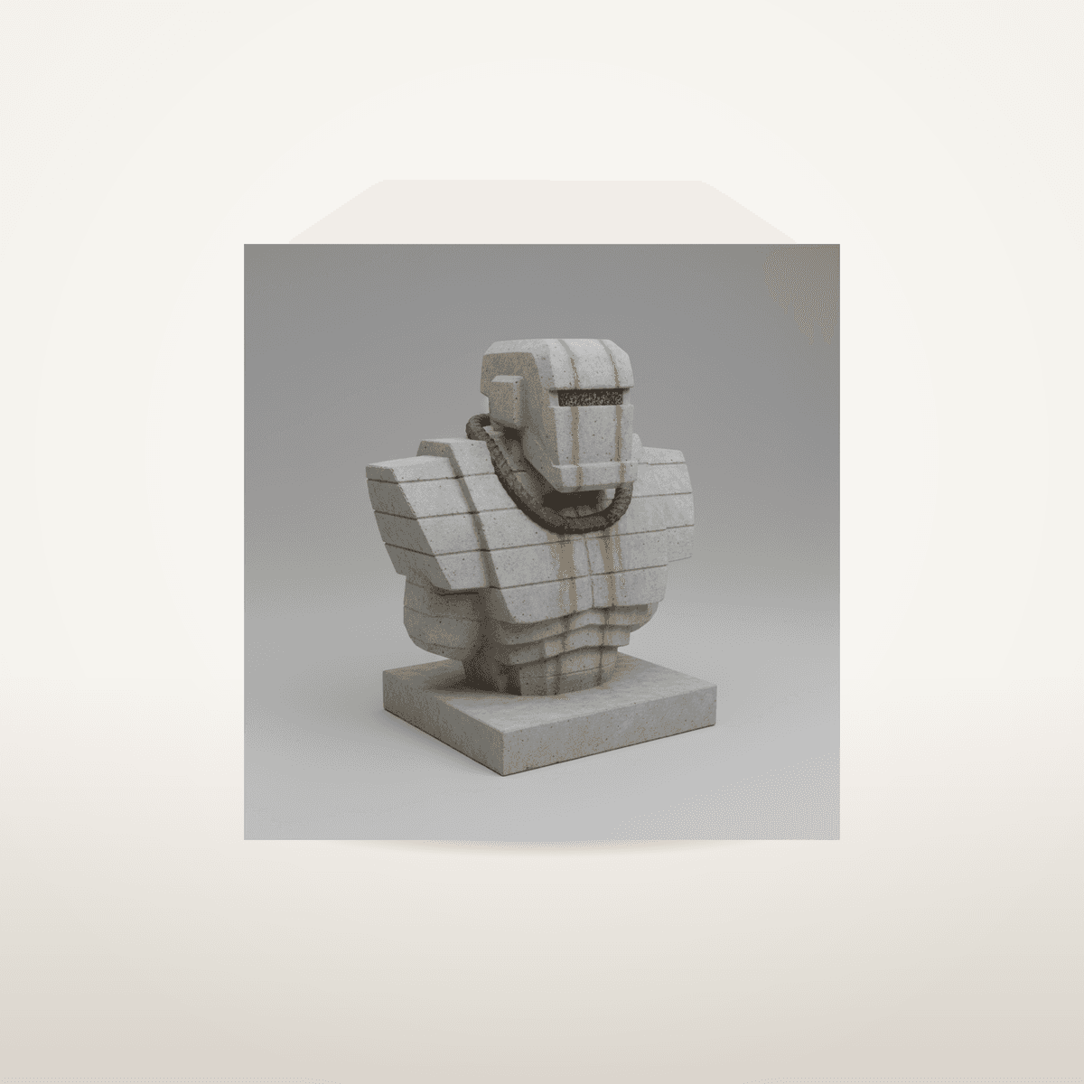 Armoured creature bust, 120 mm tall, one part