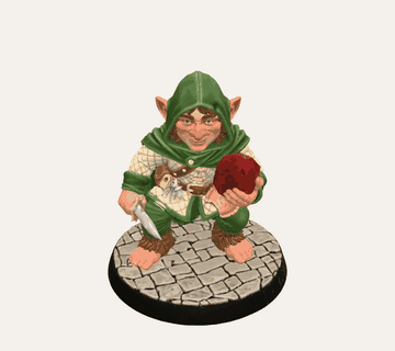 Halfling Rogue with Ruby and Pie