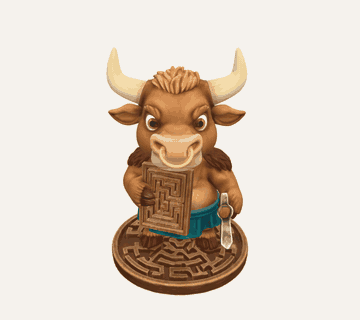 Chibi Minotaur Labyrinth-Keeper - Tabletop Miniature